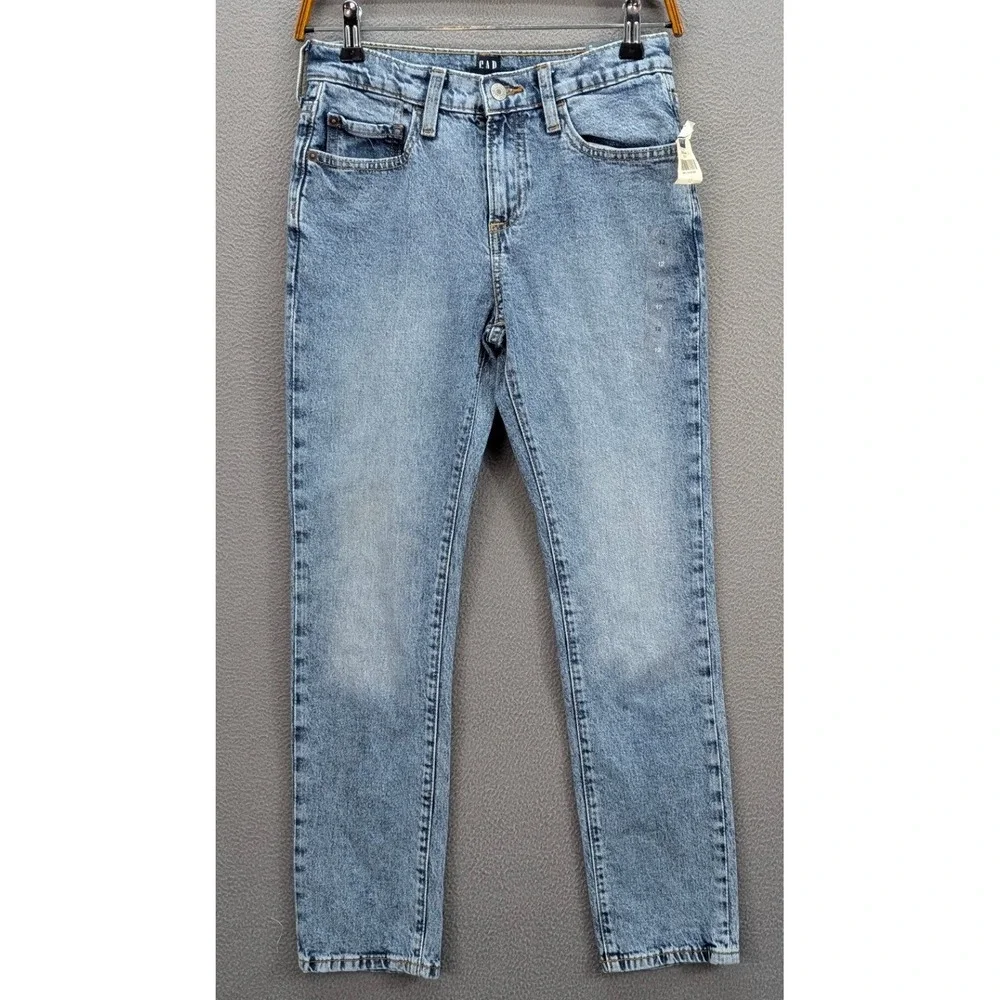 Gap Kids Boys Denim Jeans Blue Stretch Straight Taper Adjustable Waist Sz 12 NWT
